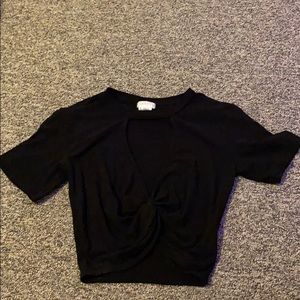 Urban outfitters Black cropped twist top
